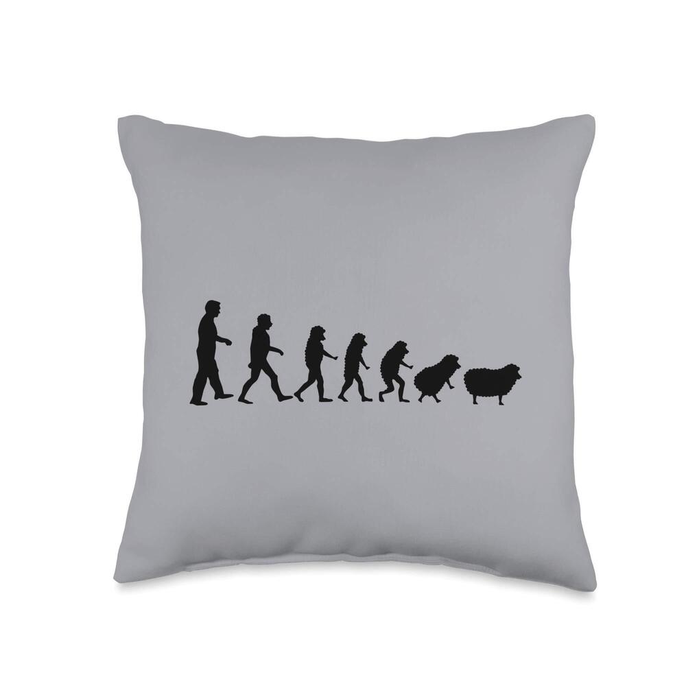 8724 Conspiracy Theorist Human Evolution Sheeple Sheep Throw Pillow